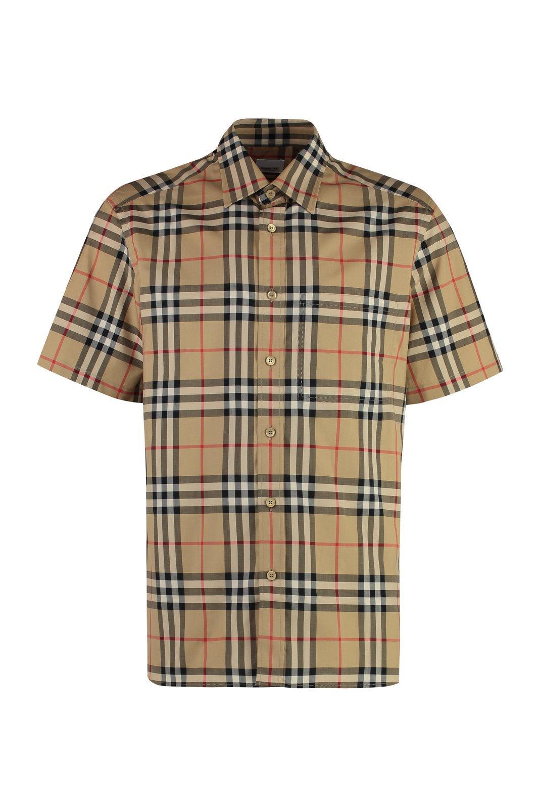 burberry checked short-sleeved shirt