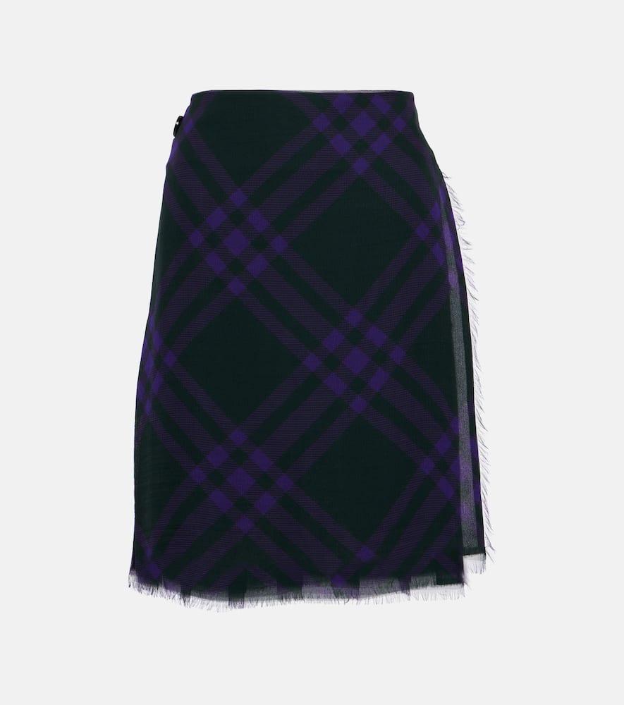 burberry checked silk miniskirt