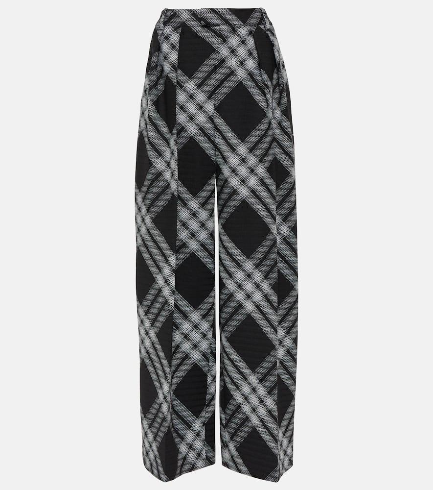 burberry checked wool wide