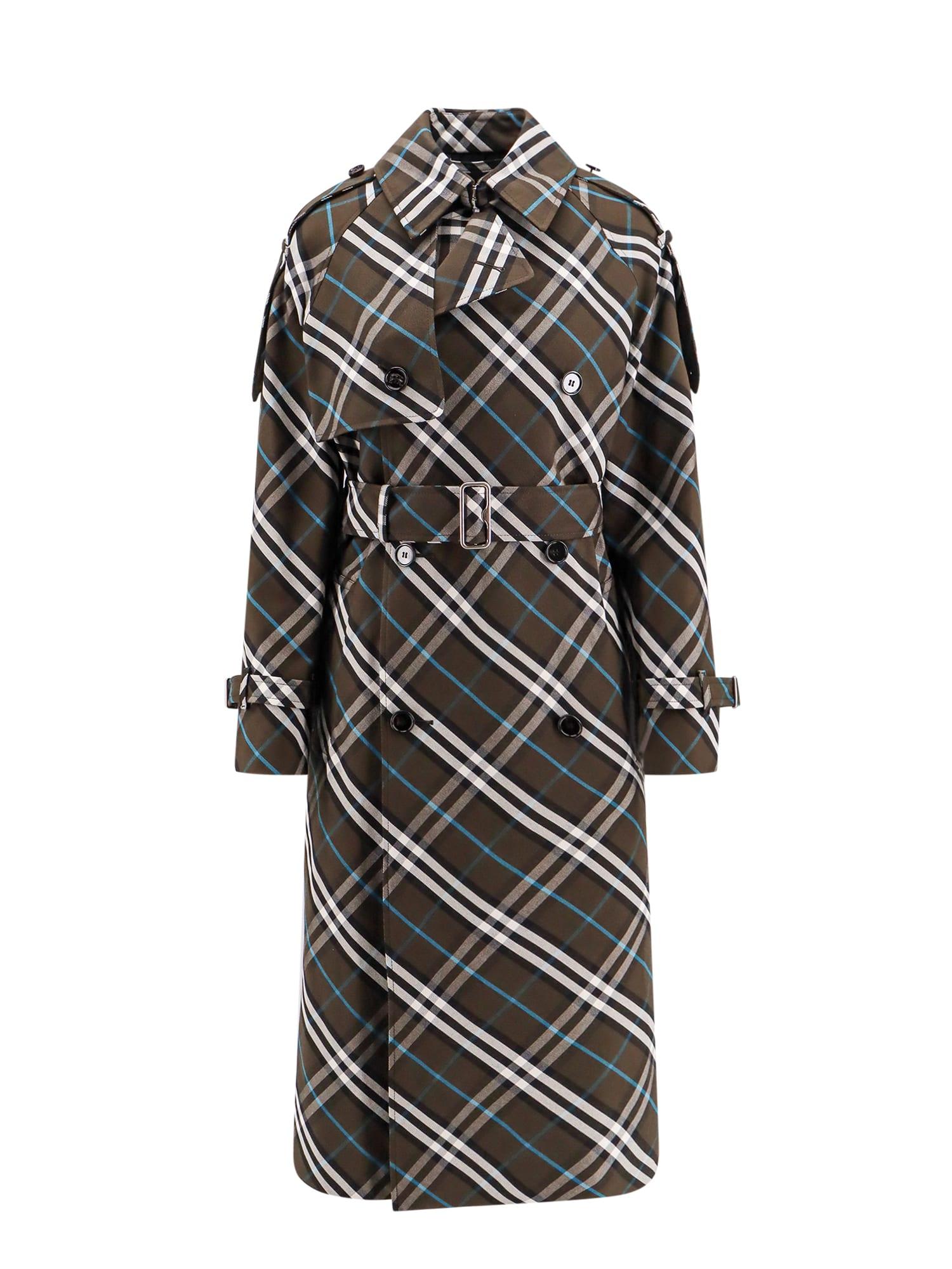 burberry cotton check trench