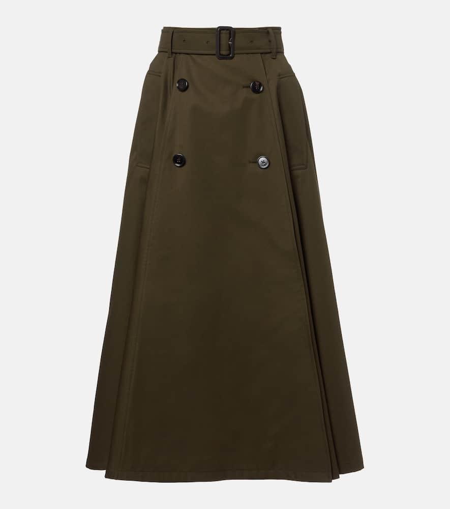 burberry cotton gabardine midi skirt
