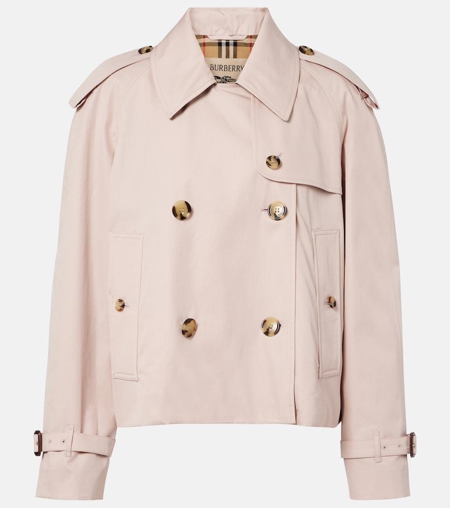 burberry cropped cotton gabardine trench coat