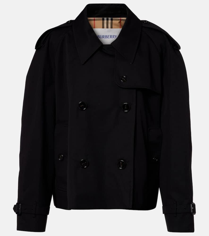 burberry cropped cotton gabardine trench jacket