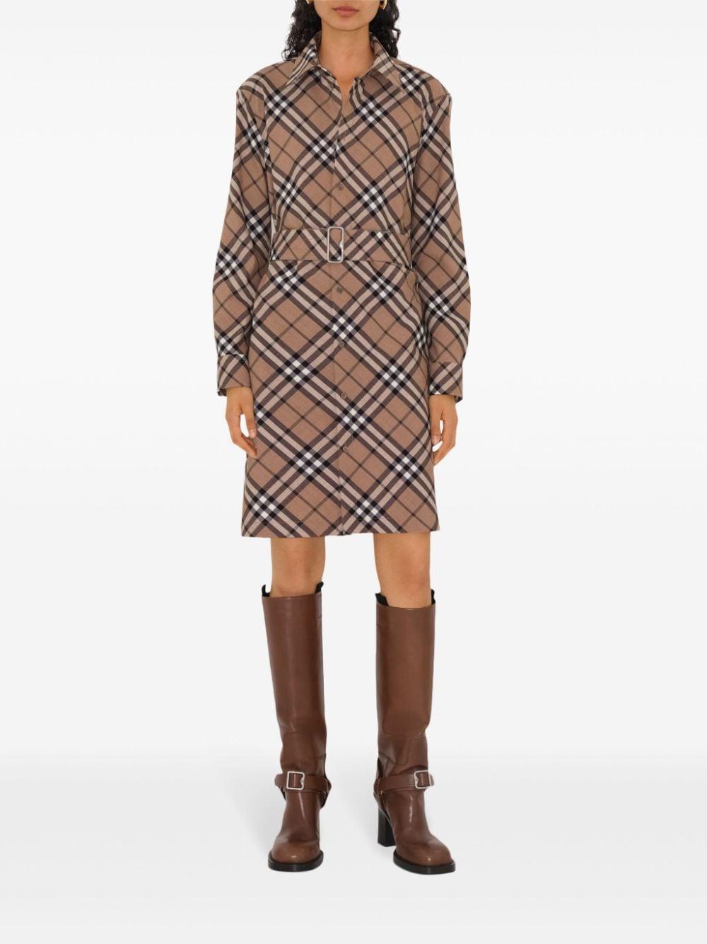 burberry dresses beige polyester wool - women