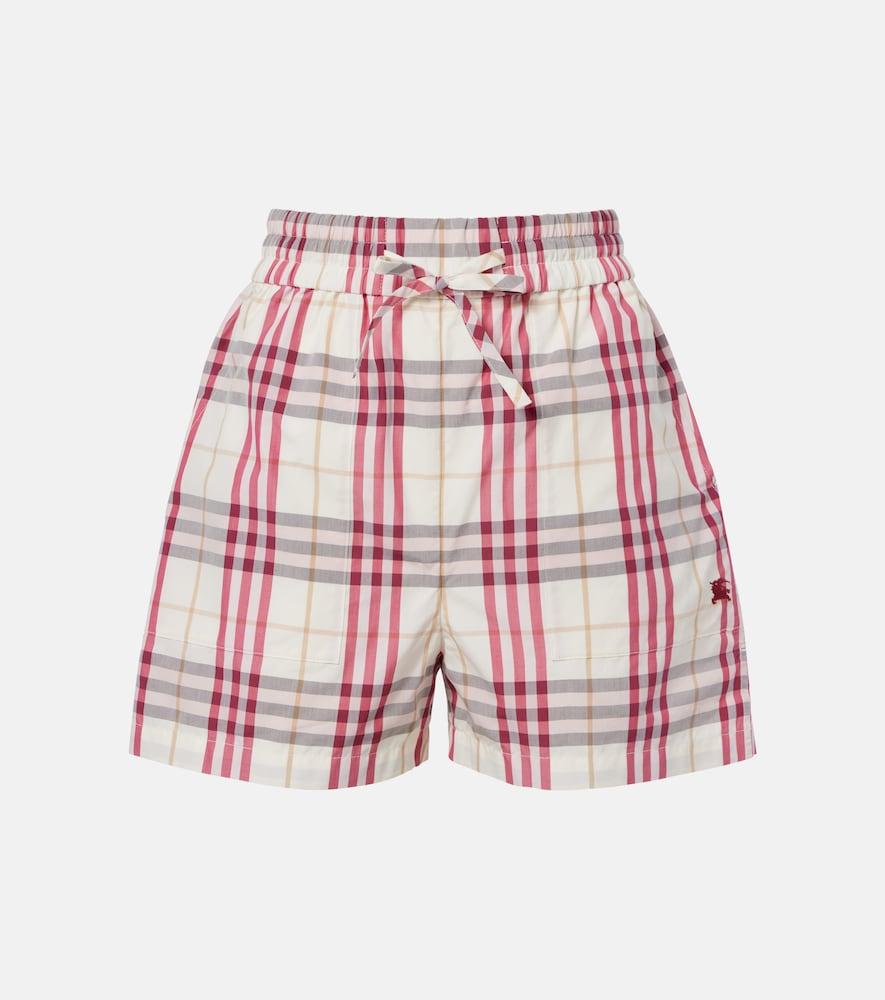 burberry ekd burberry check cotton shorts