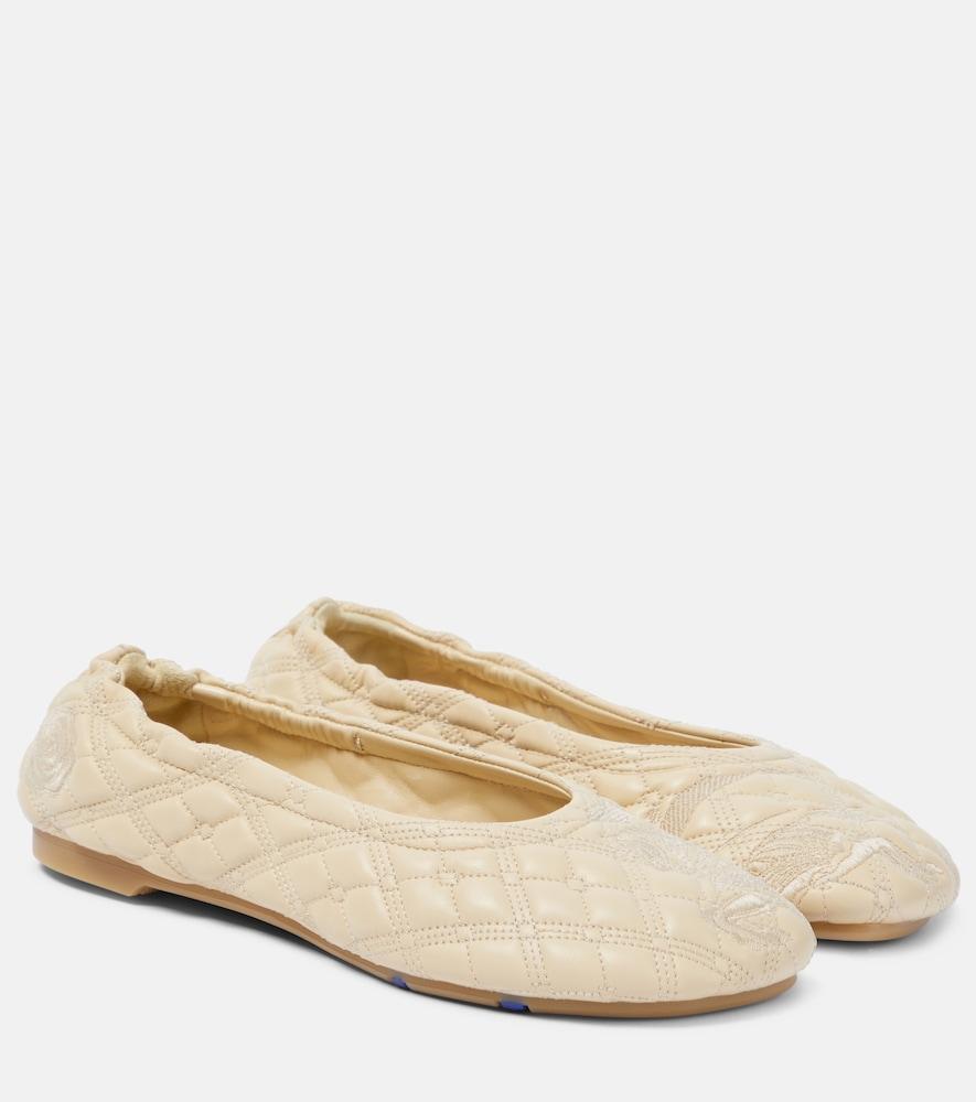 burberry ekd quilted leather ballet flats
