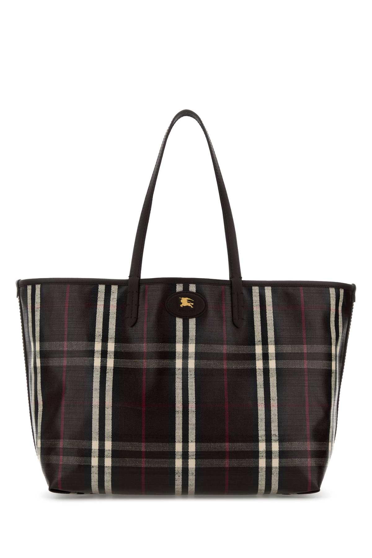 burberry embroidered canvas medium highlands shopping bag