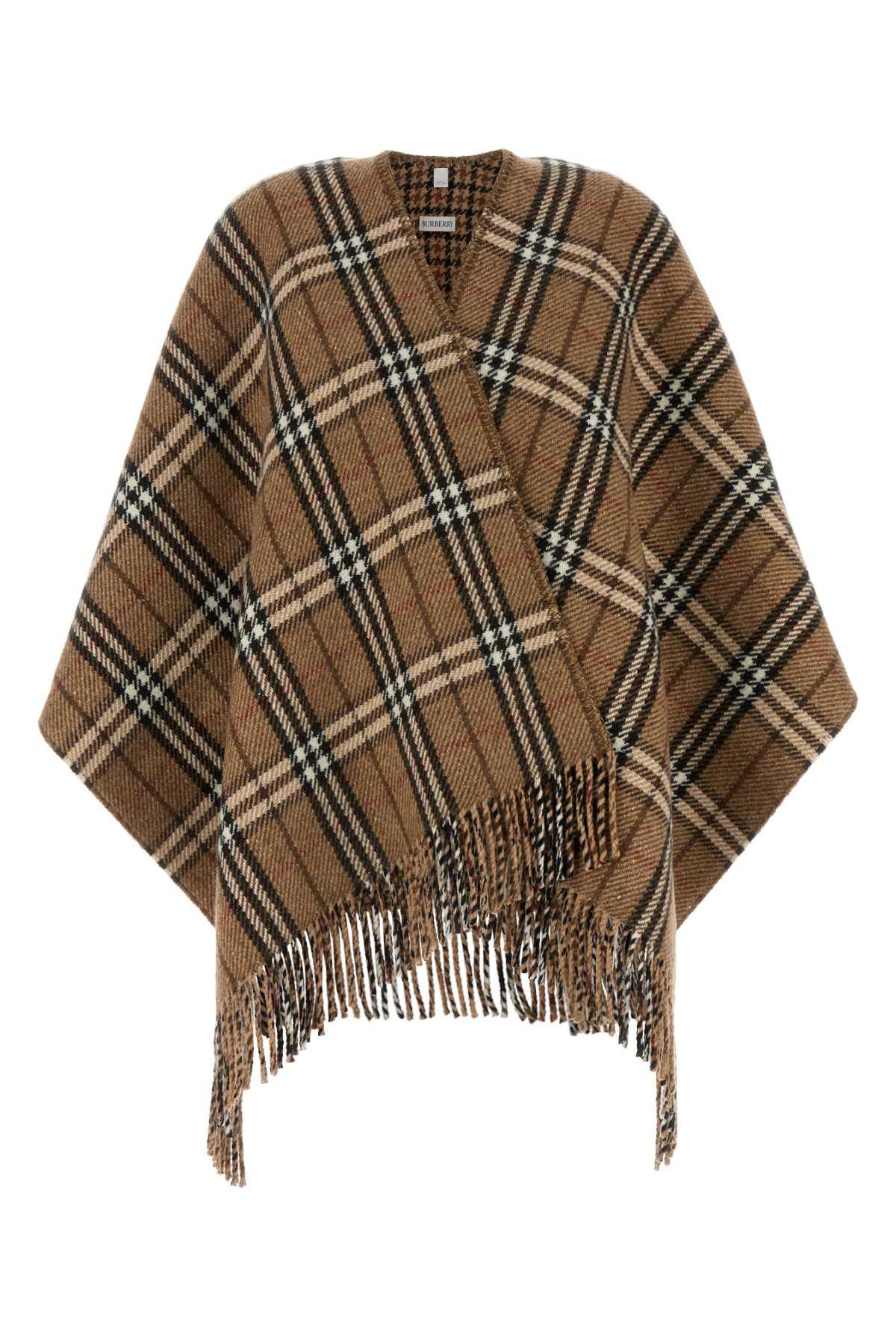 burberry embroidered cashmere blend reversible cape