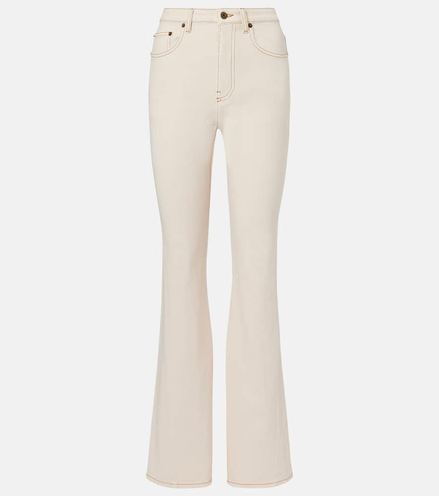 burberry embroidered flared jeans
