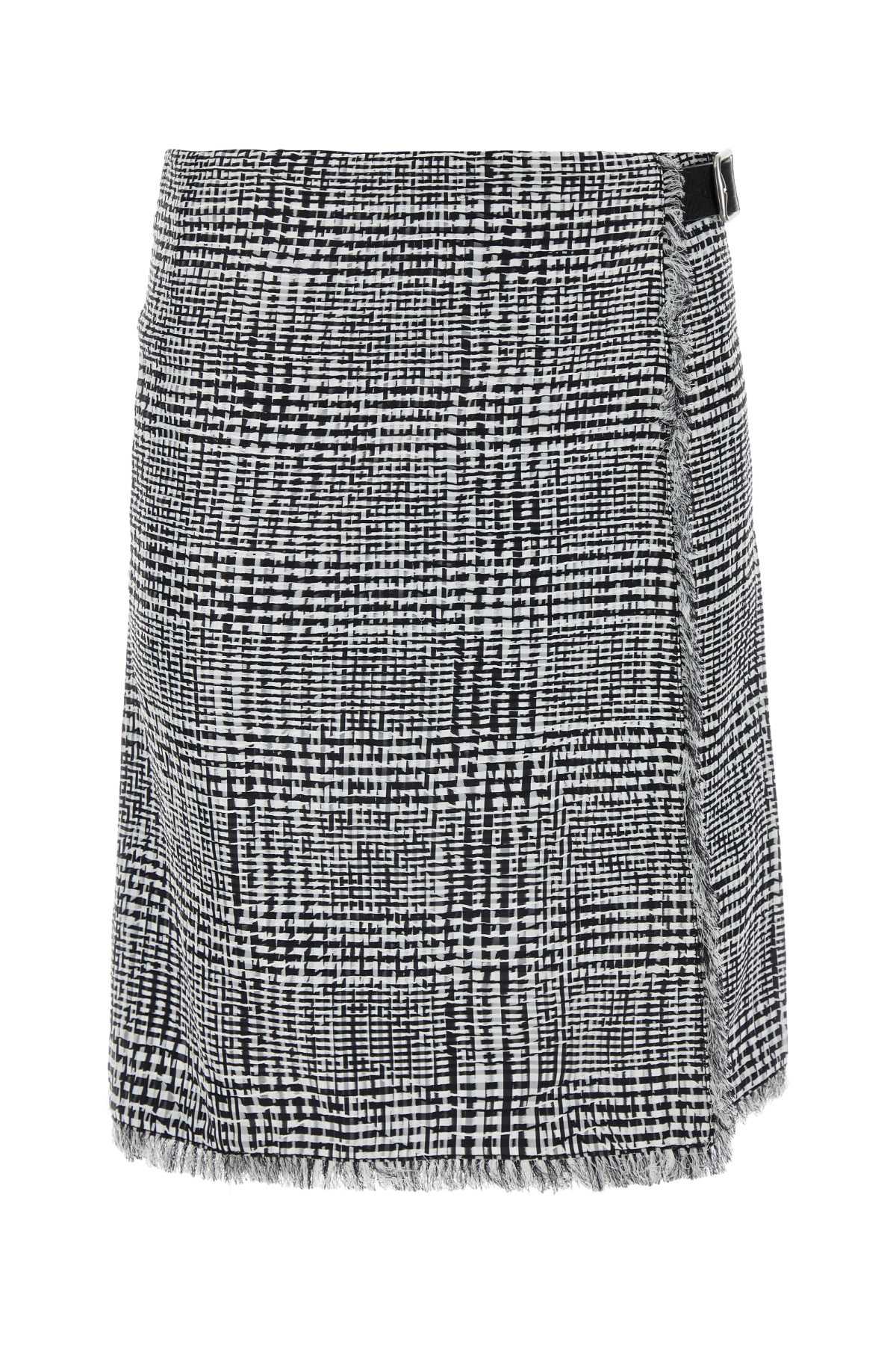 burberry embroidered houndstooth skirt