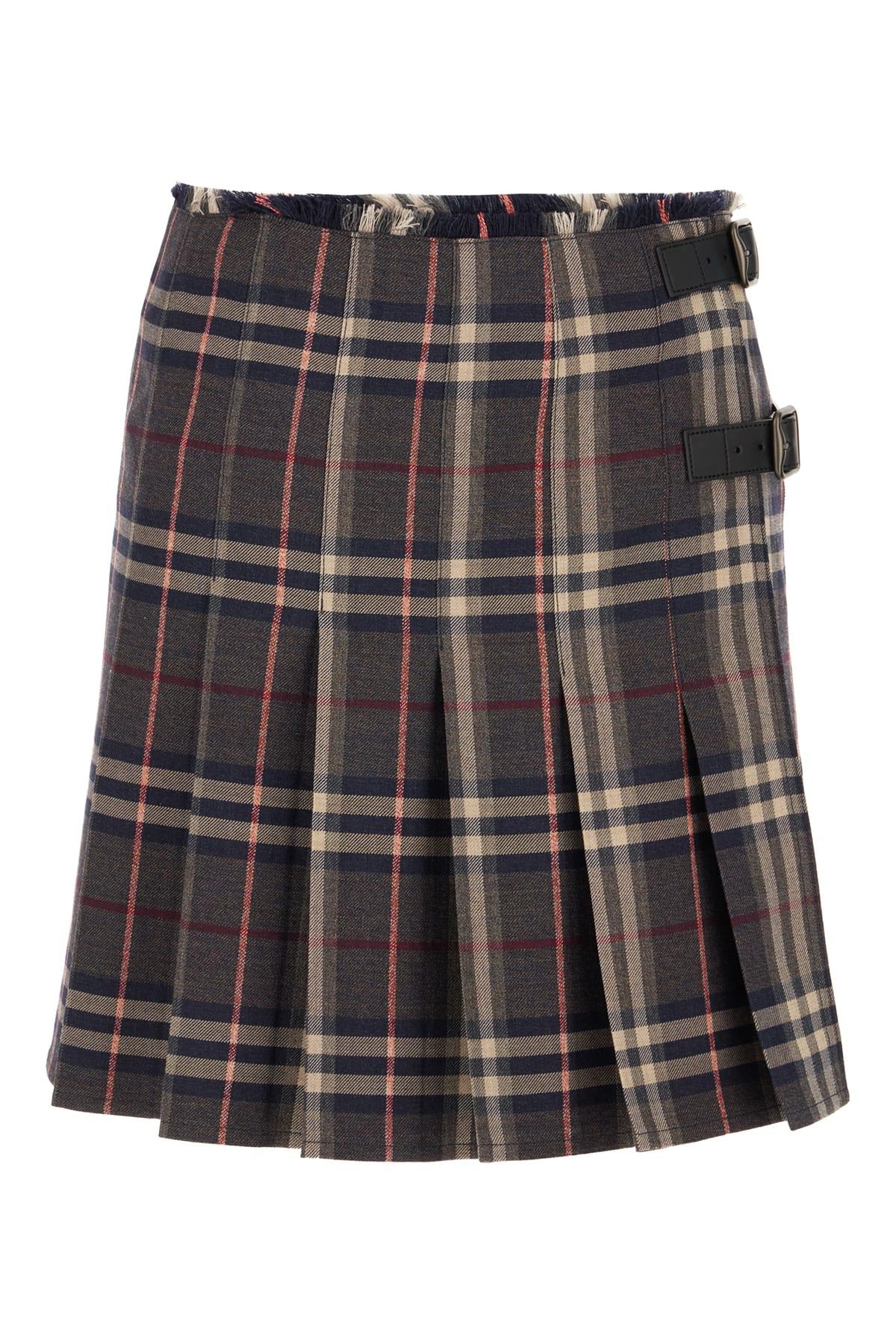 burberry embroidered wool skirt