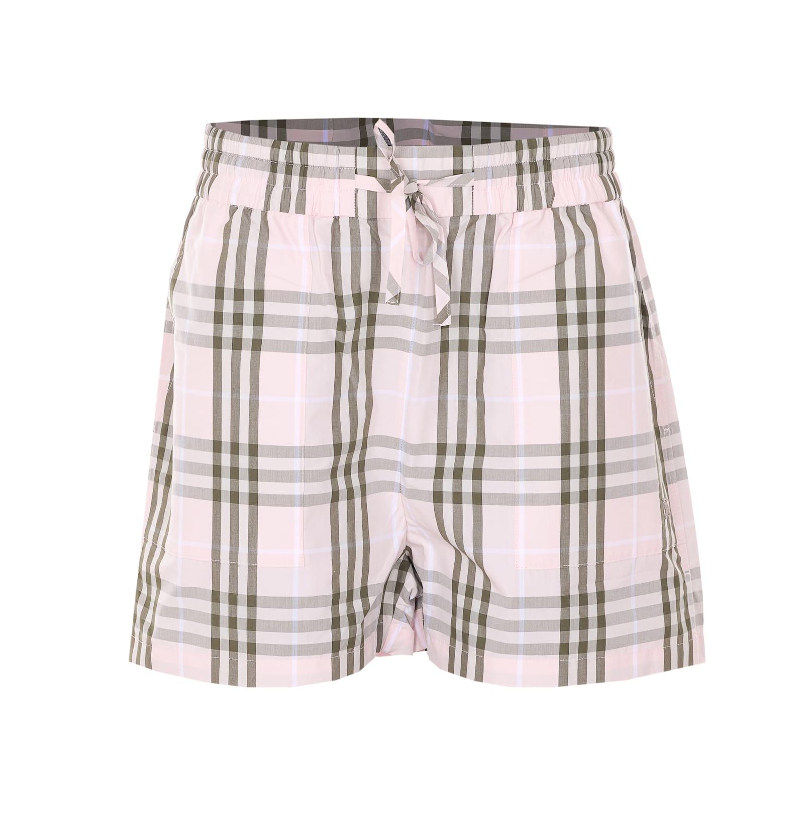 burberry evelyn check shorts