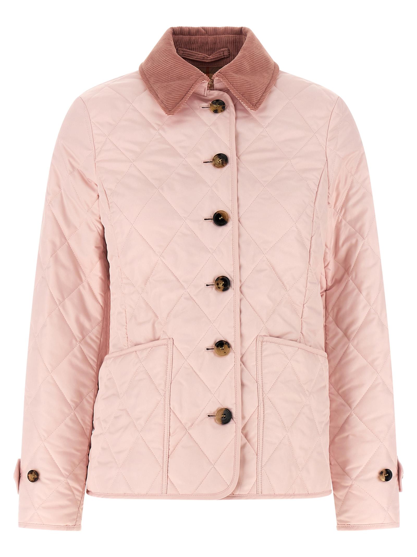 burberry fernleigh jacket pink polyester down jacket, parka, casual - women