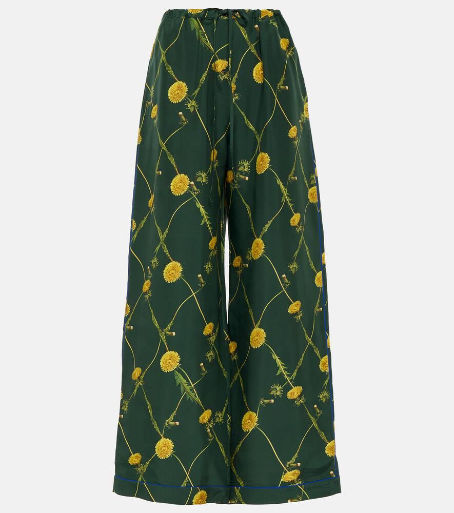 burberry floral silk pajama pants