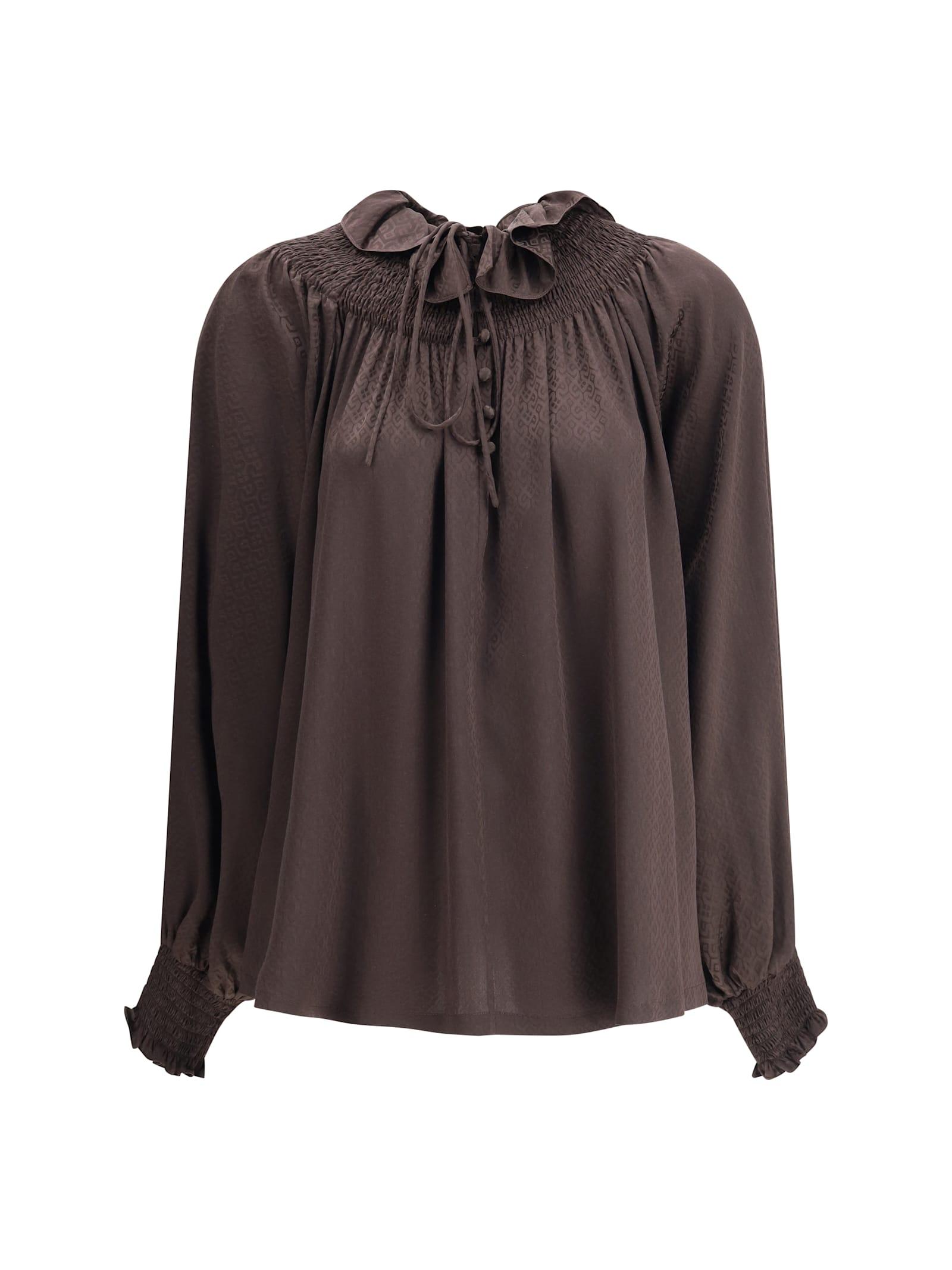 burberry geometric silk blouse