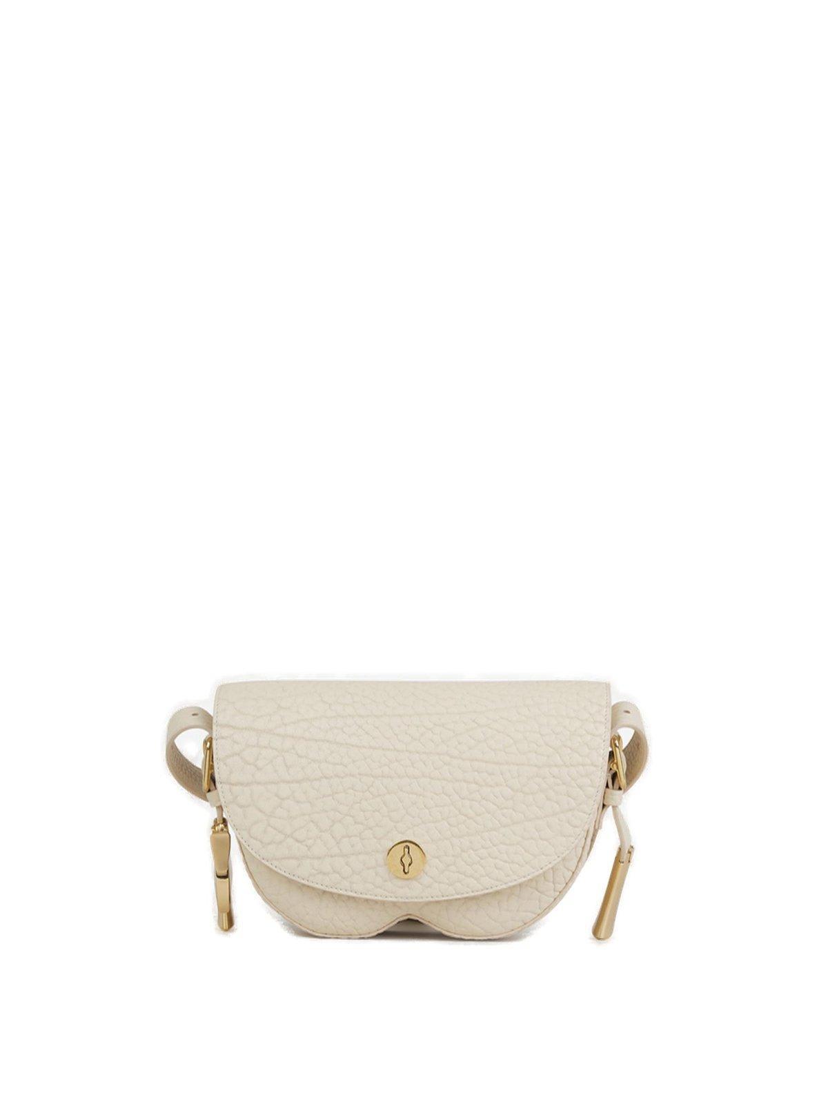 burberry granulated foldover-top shoulder bag