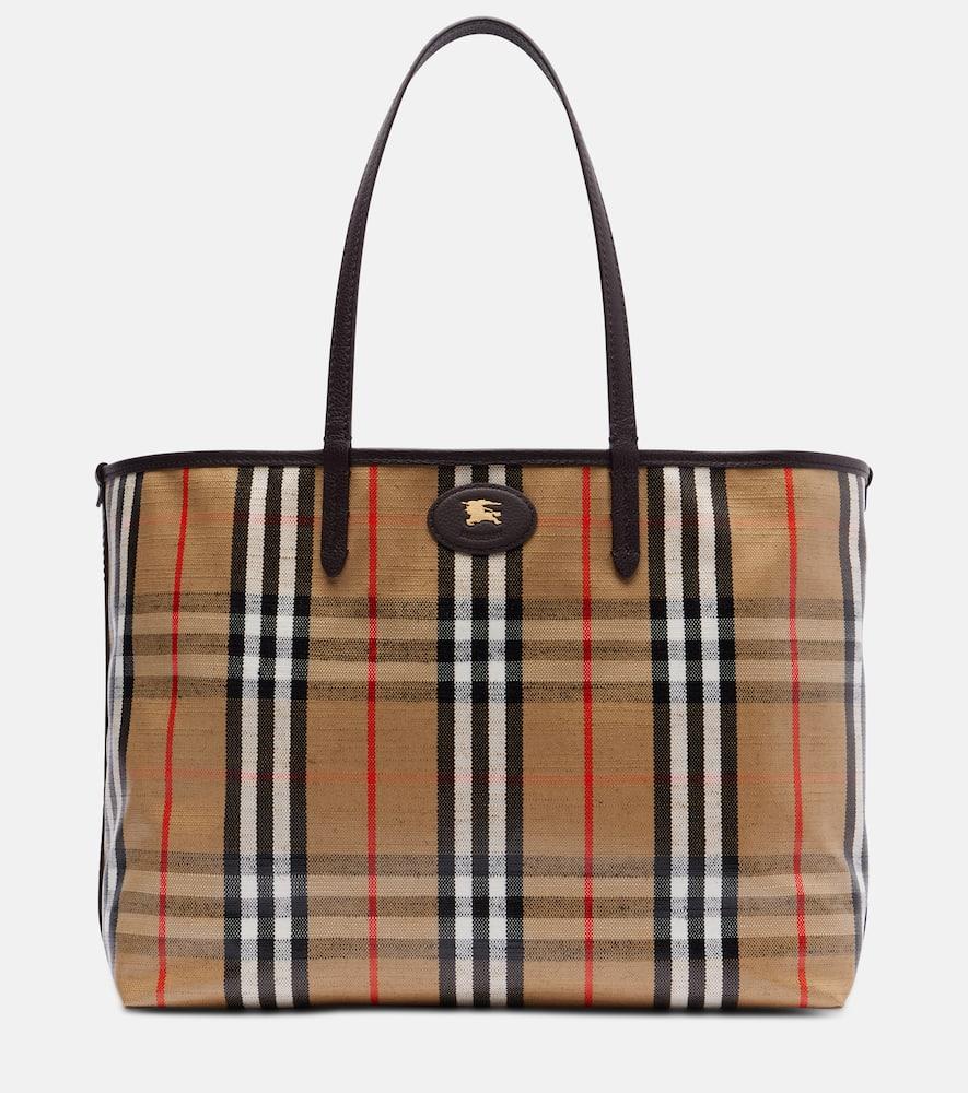 burberry highlands medium jacquard tote bag