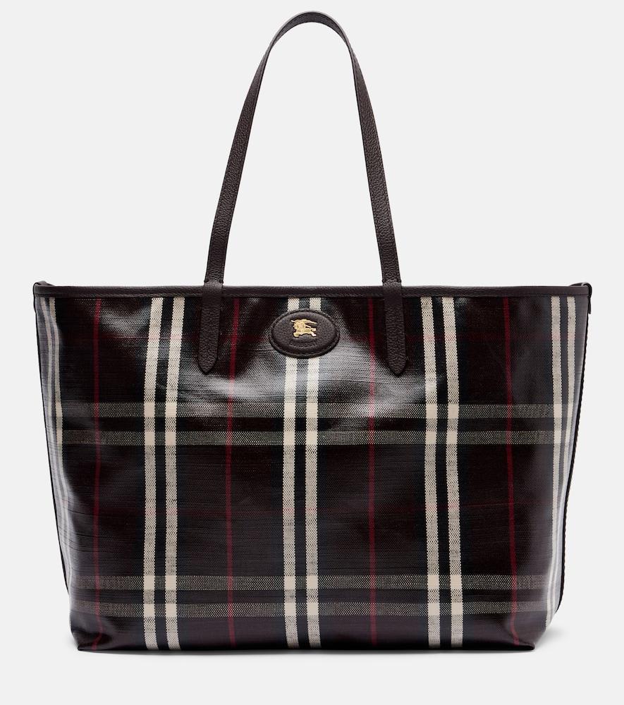 burberry highlands medium jacquard tote bag