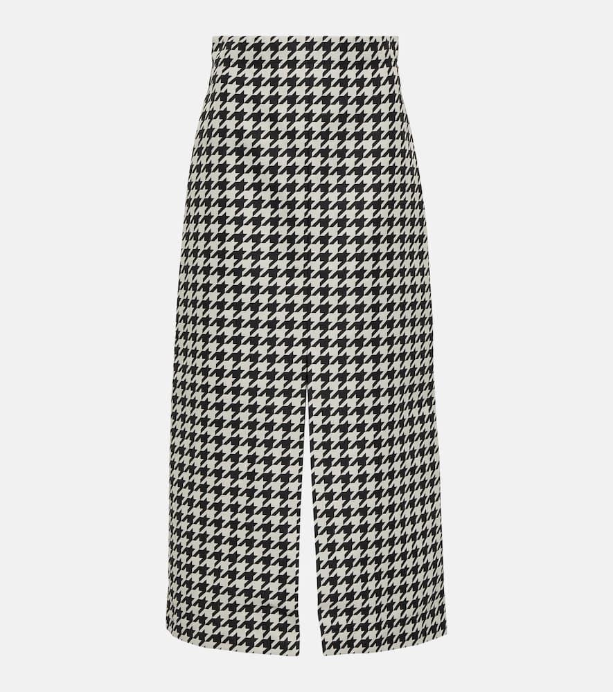 burberry houndstooth twill maxi skirt