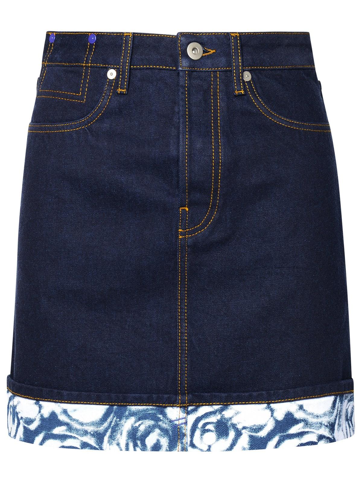 burberry indigo blue cotton miniskirt