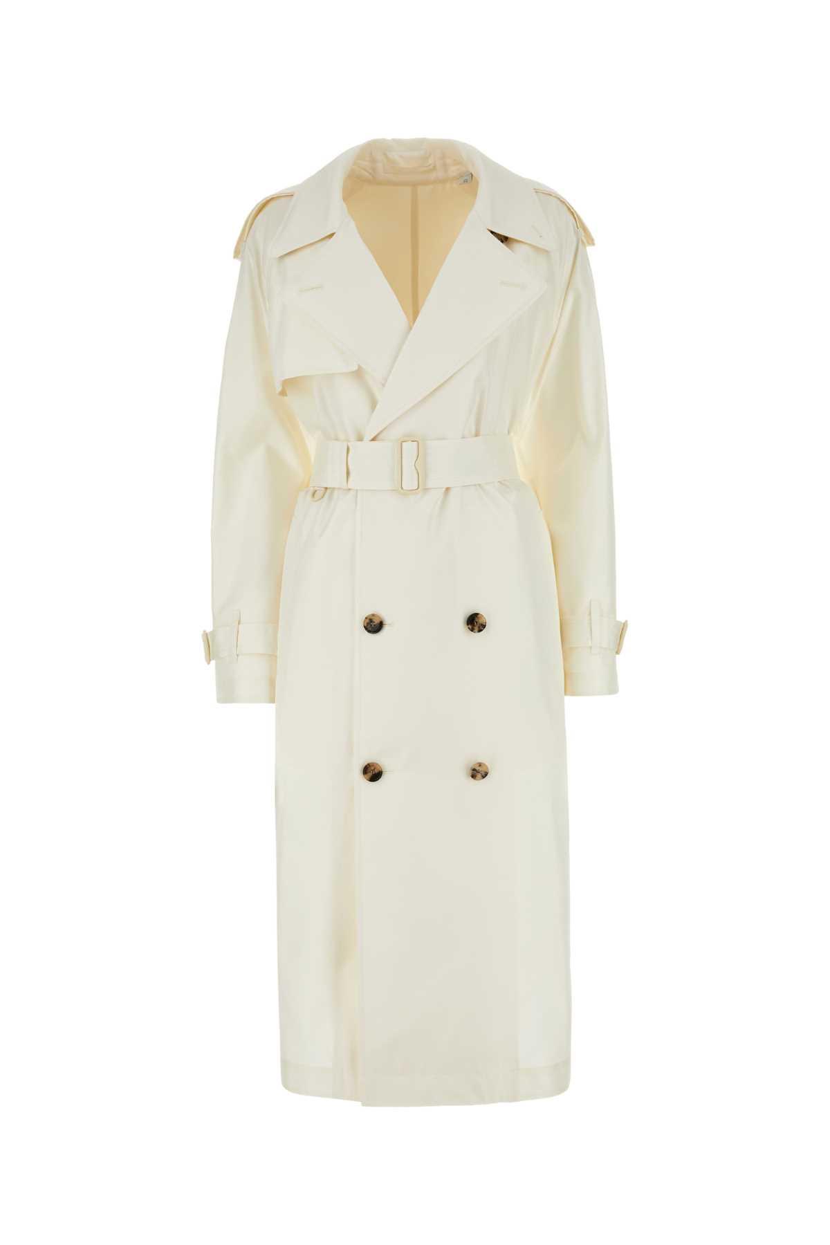 burberry ivory silk trench coat