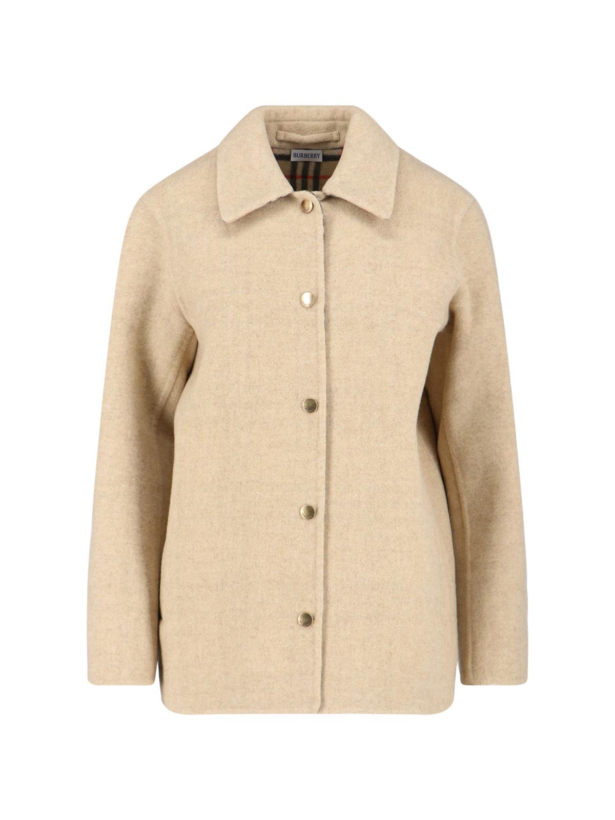 burberry jackets beige virgin wool - women