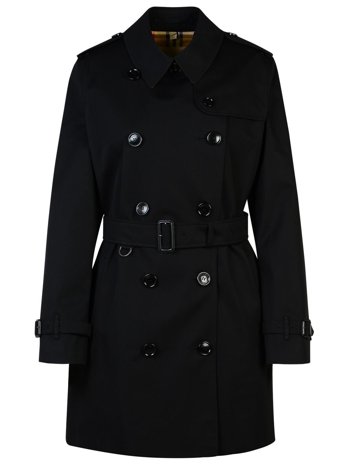 burberry kensington black polyester trench coat
