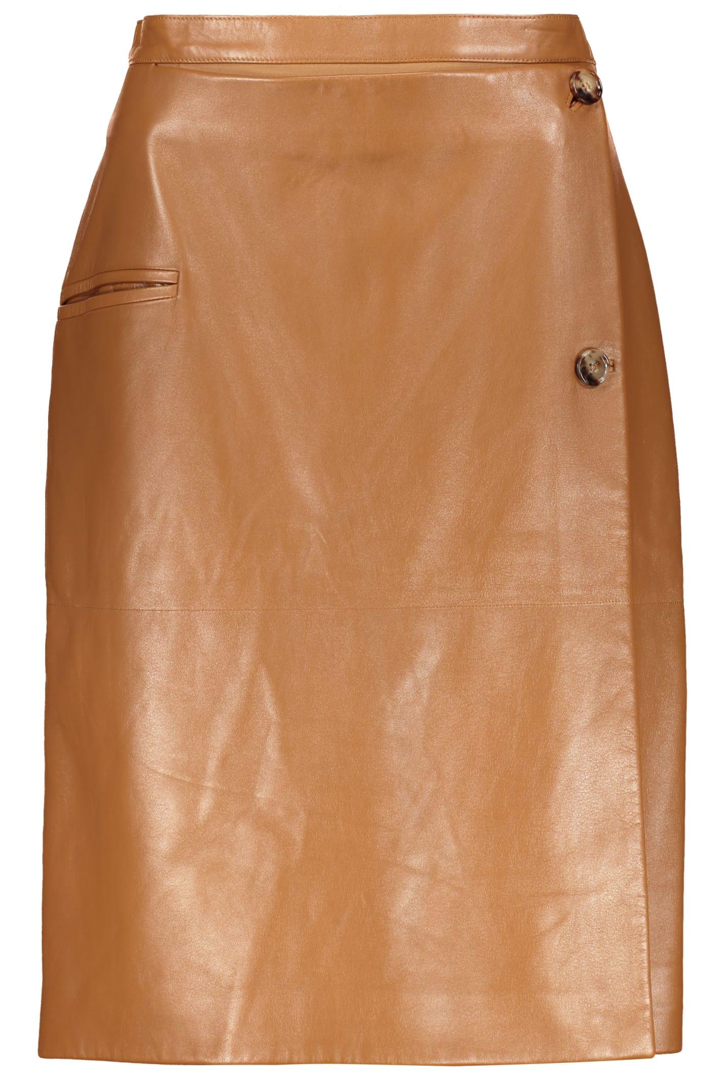 burberry leather skirt