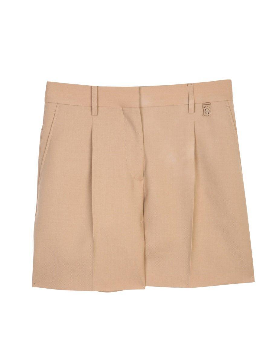 burberry logo detailed pleated shorts