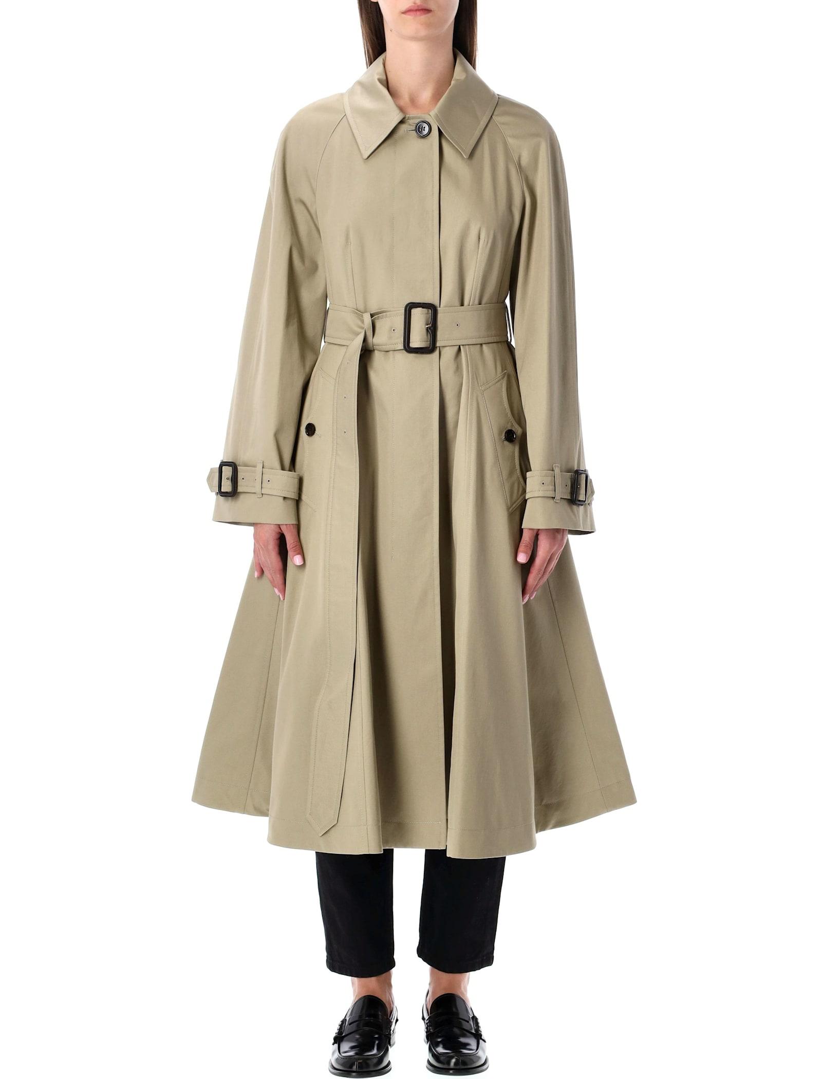 burberry london beige gabardine ellingham fit-and-flare coat