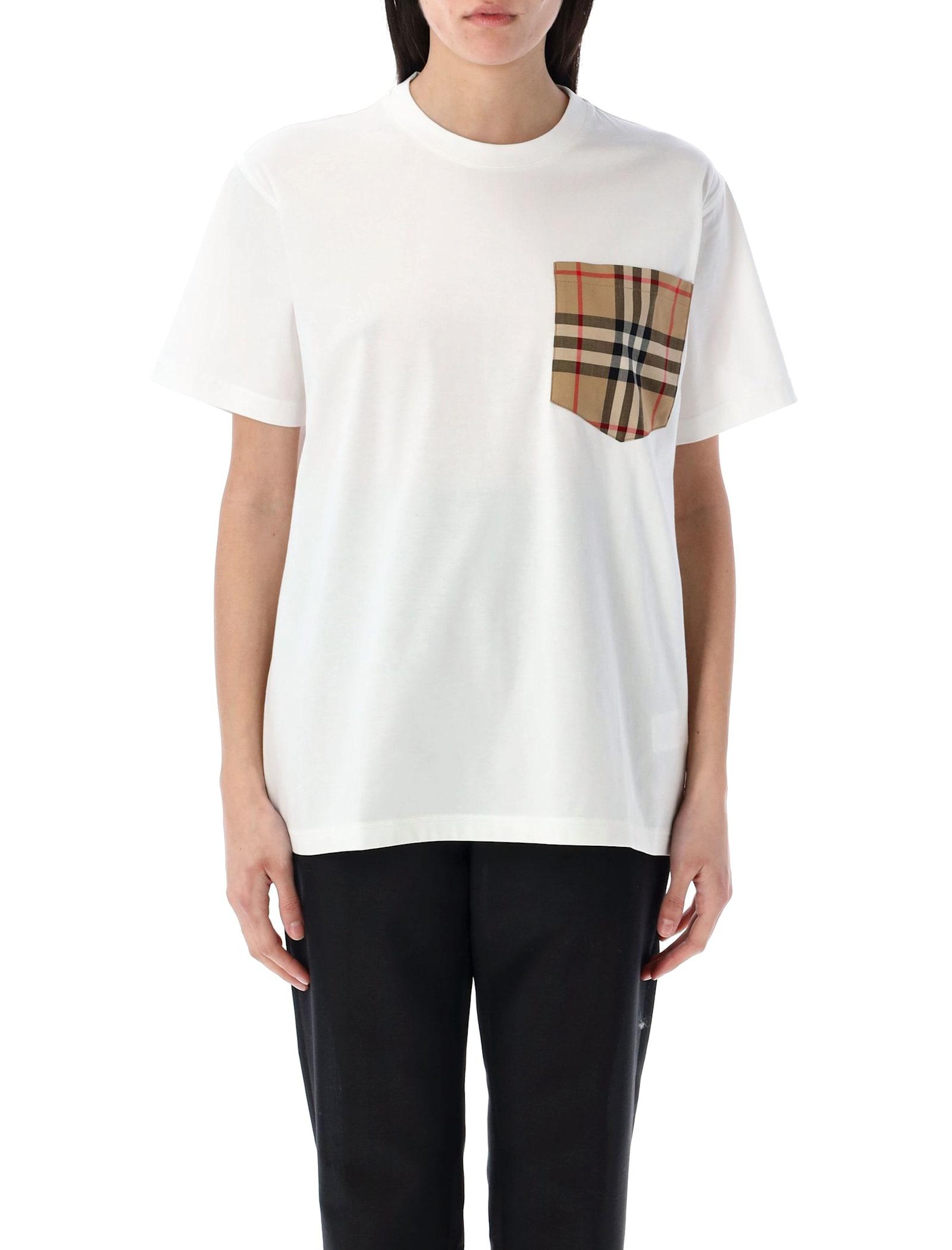 burberry london check pocket cotton t-shirt