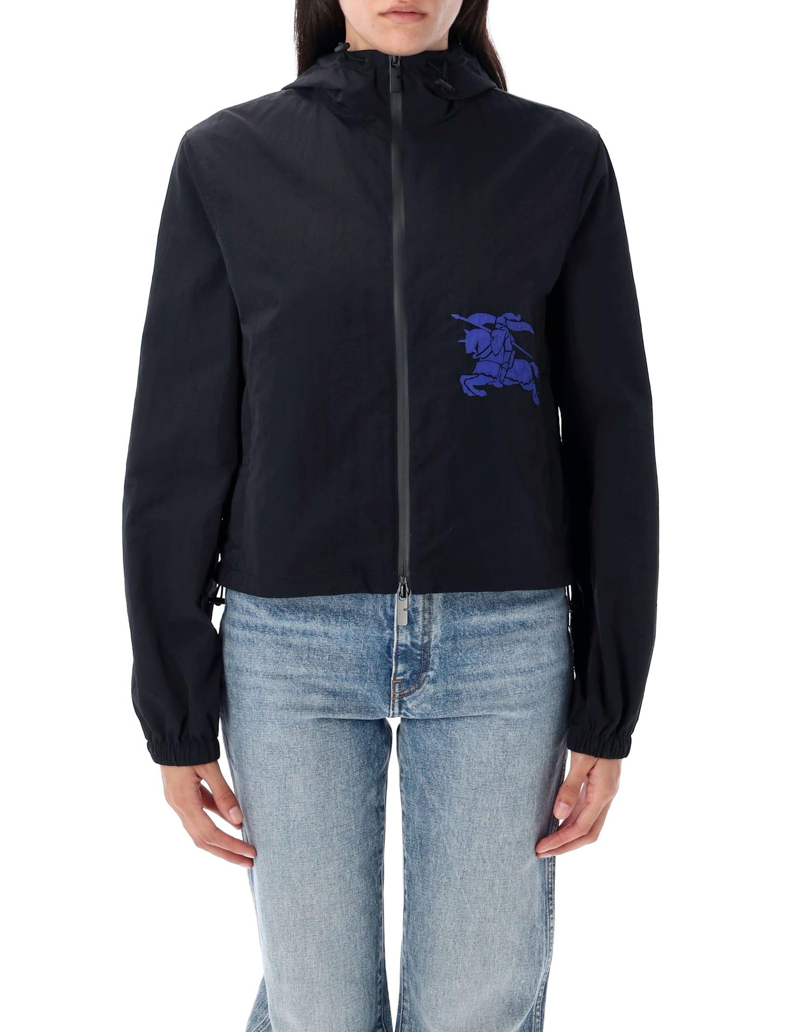 burberry london cropped nylon hooded jacket