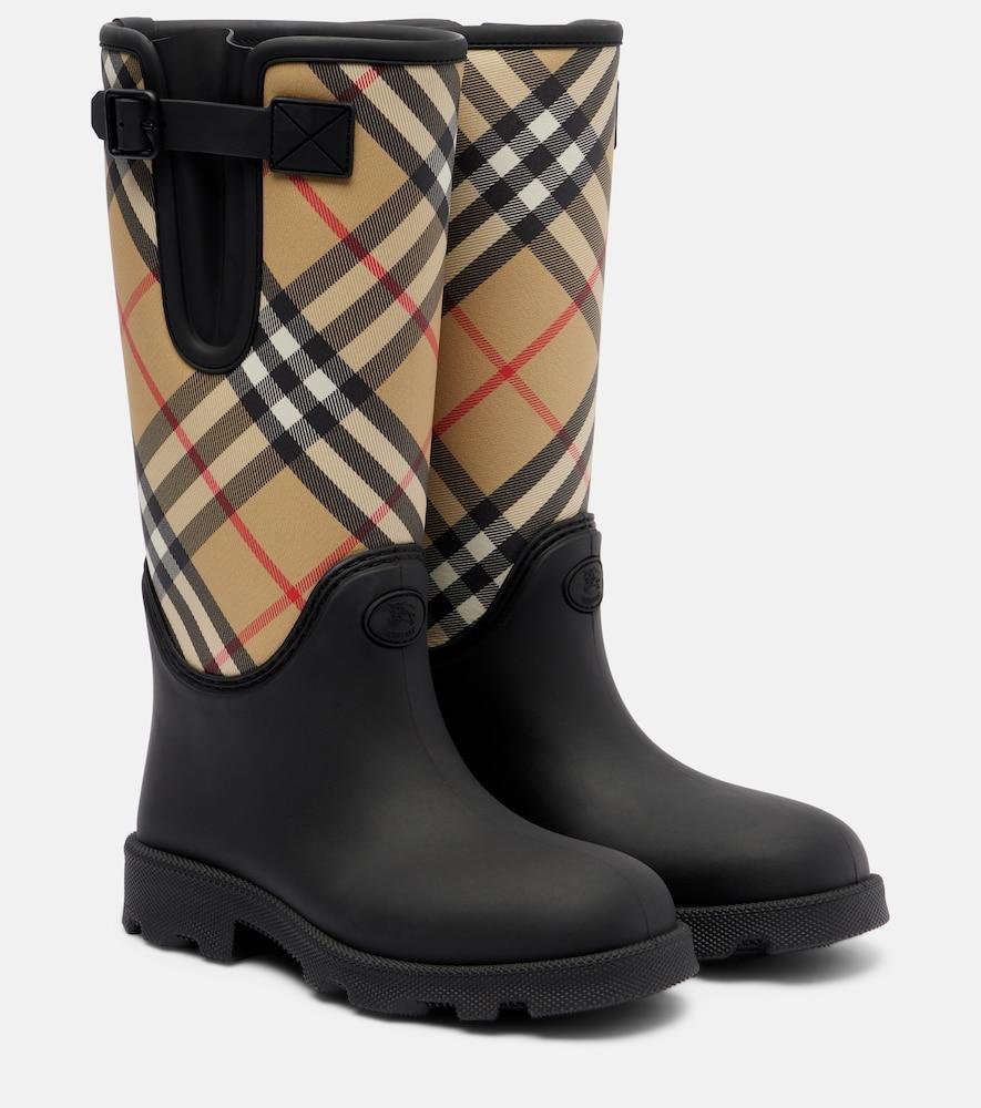 burberry marsh burberry check rain boots