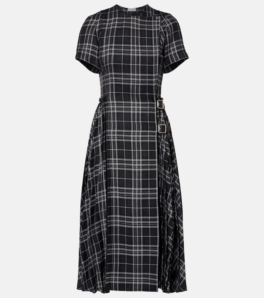 burberry meryl checked midi dress
