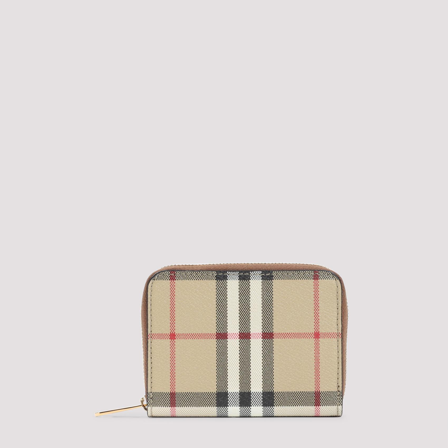 burberry mini zip around wallet nude & neutrals polyurethane polyamide cotton smallleathergoods - women