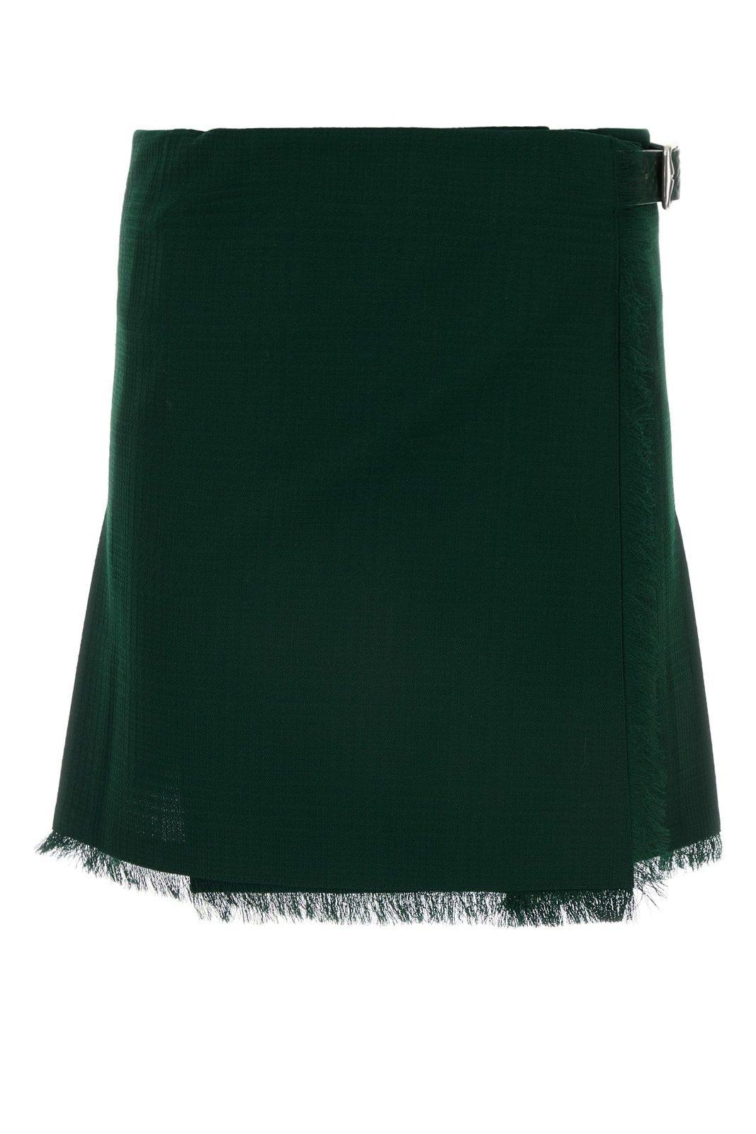 burberry pleated fringed-edge mini skirt