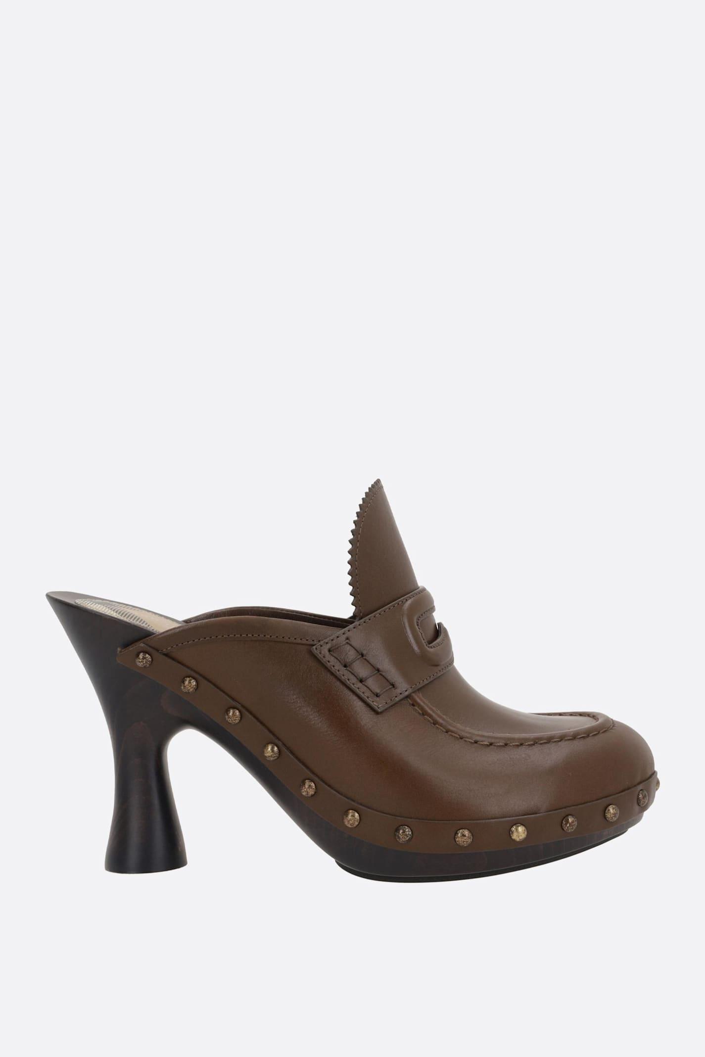 burberry potter clogs in smooth leather
