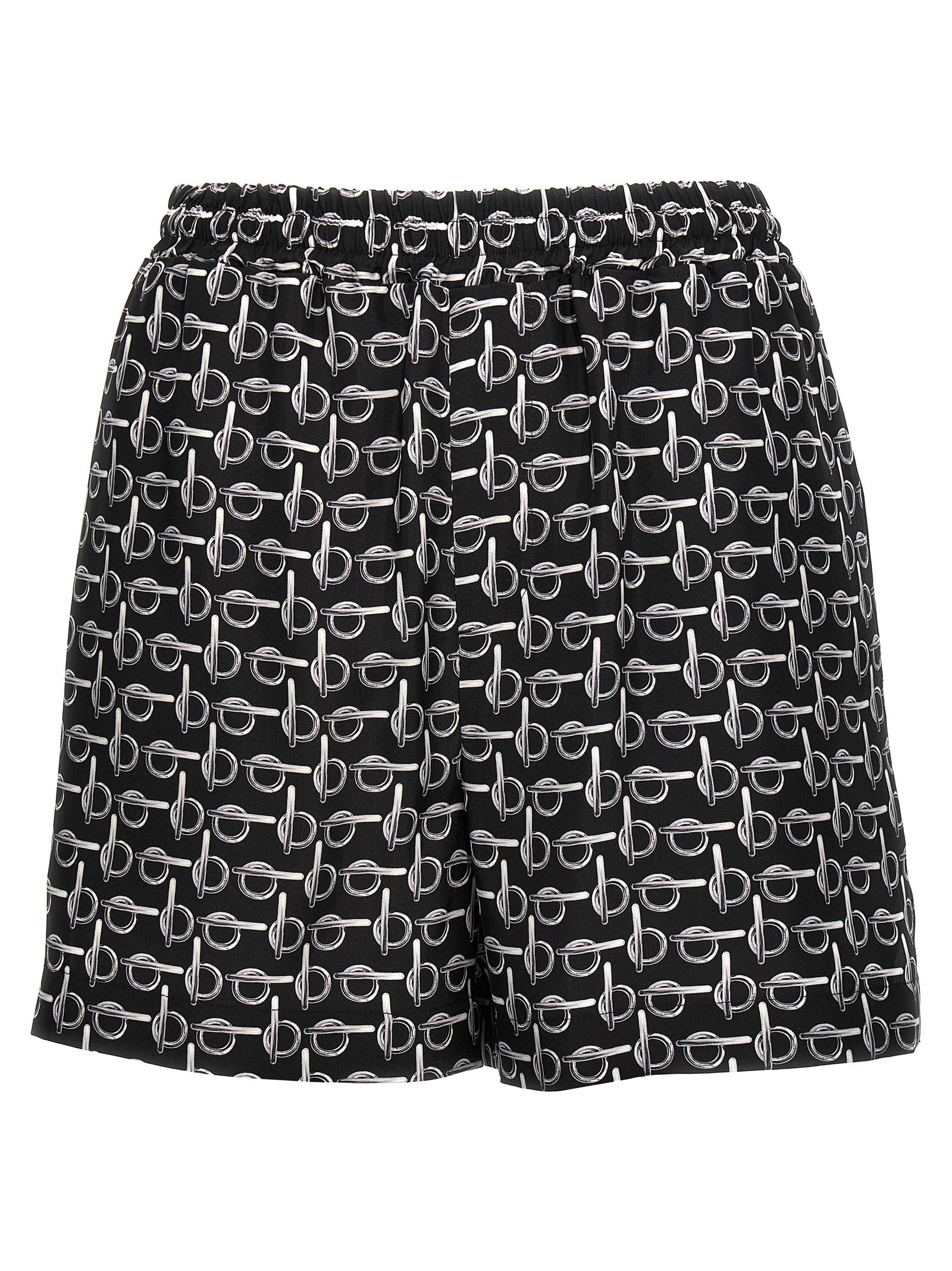 burberry press shorts black silk bermuda - women