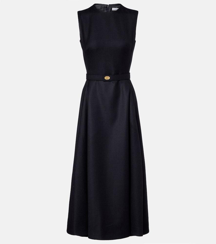 burberry prince of wales check wool midi dress