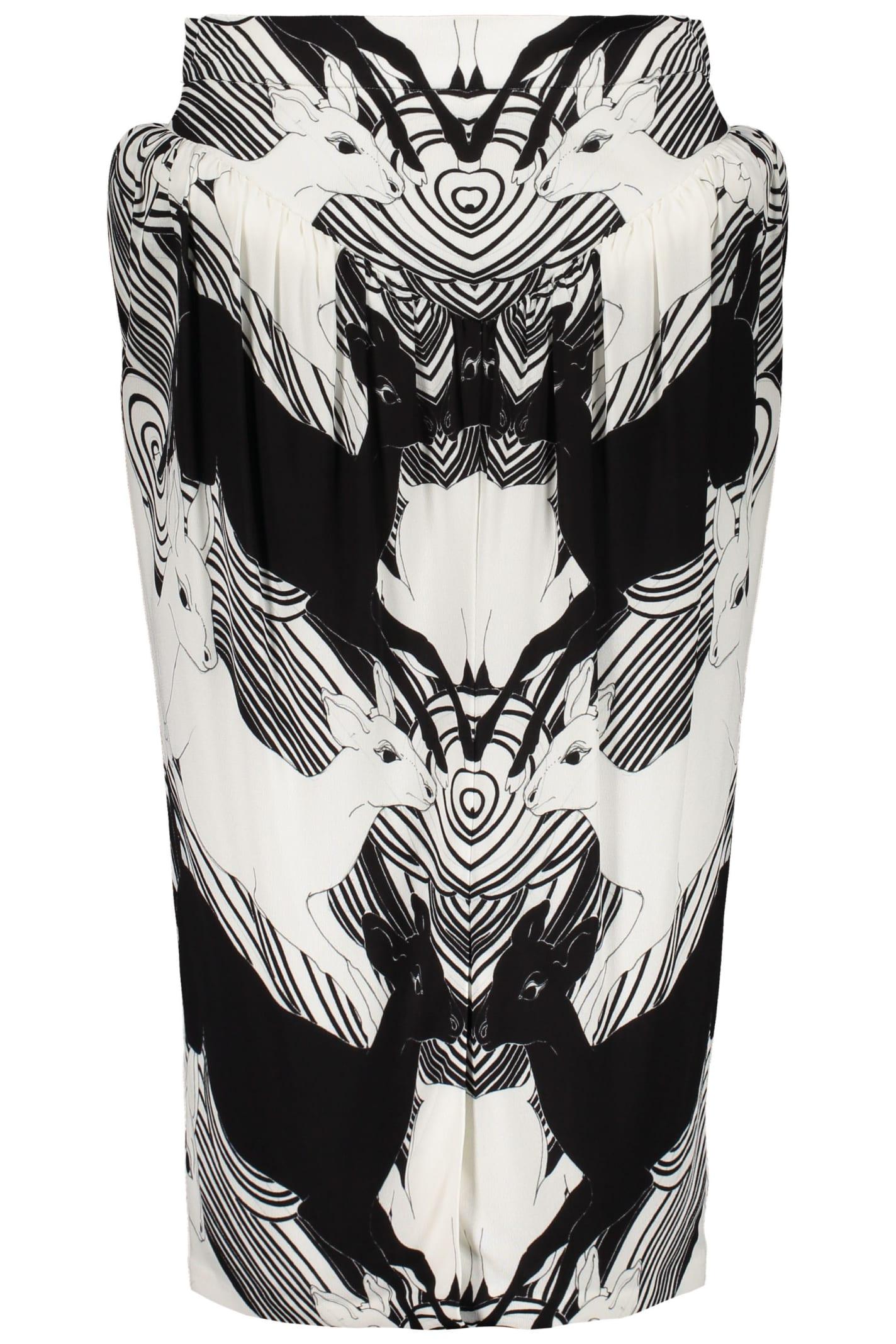 burberry printed midi skirt