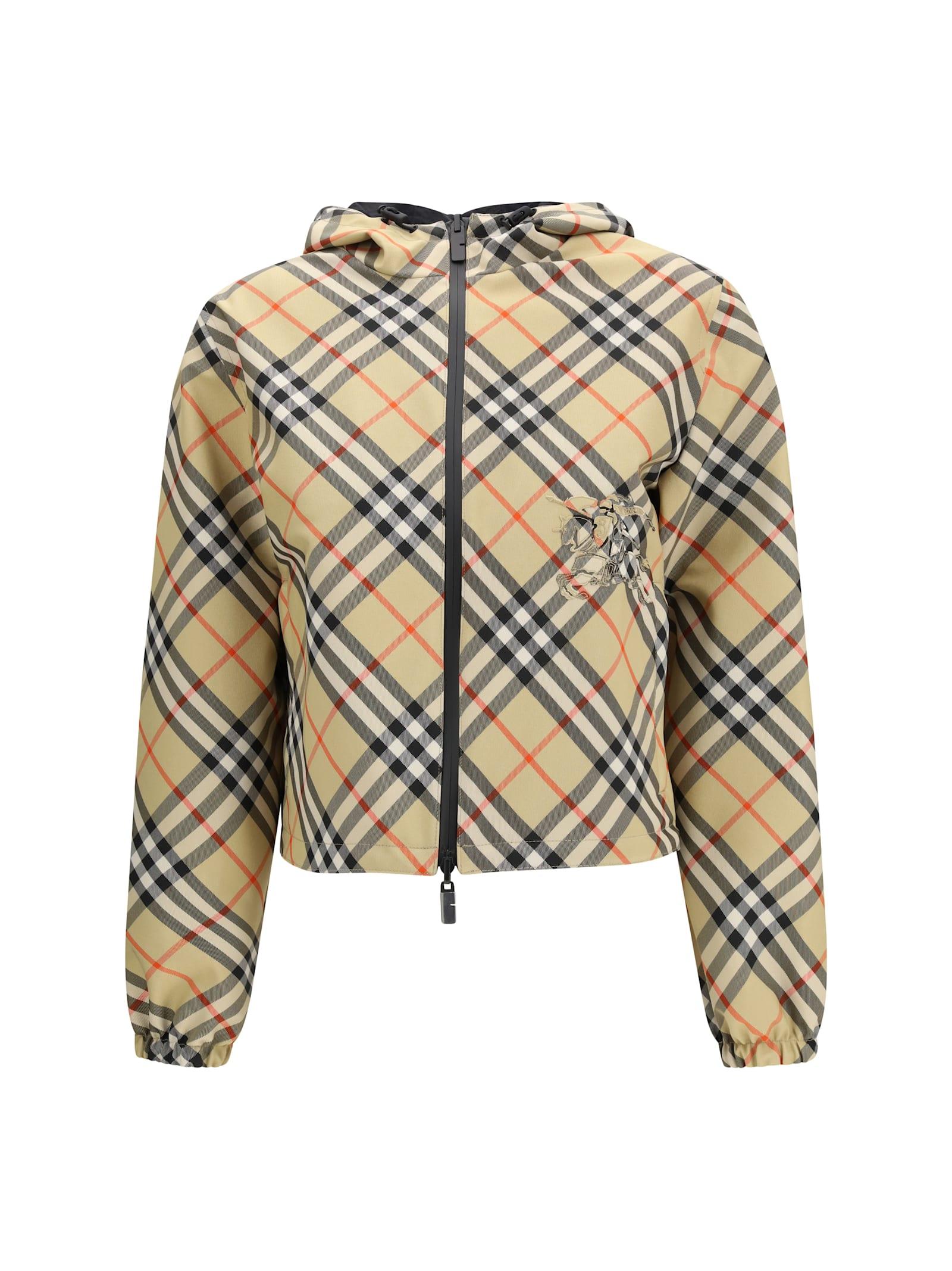 burberry reversible cropped check jacket
