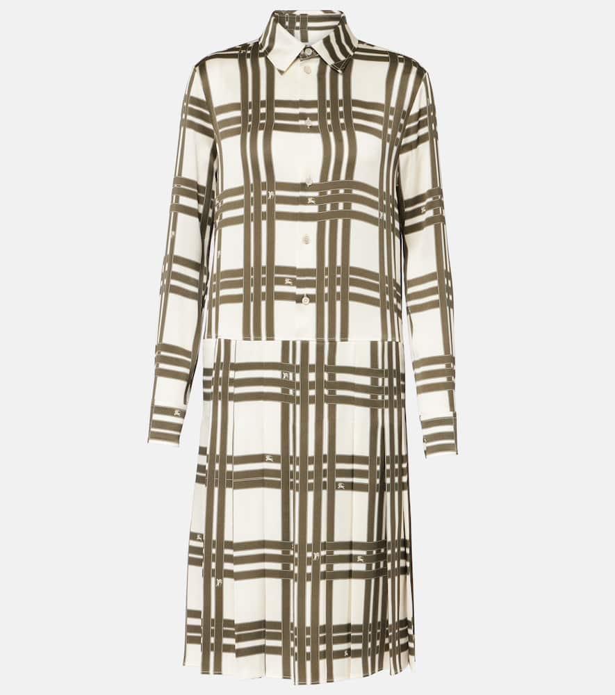 burberry ribbon check silk shirt dress