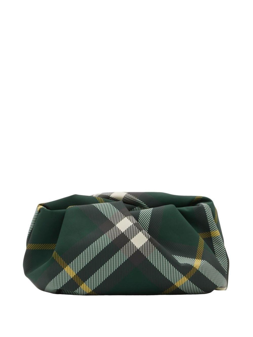 burberry rose checkered ruched clutch bag