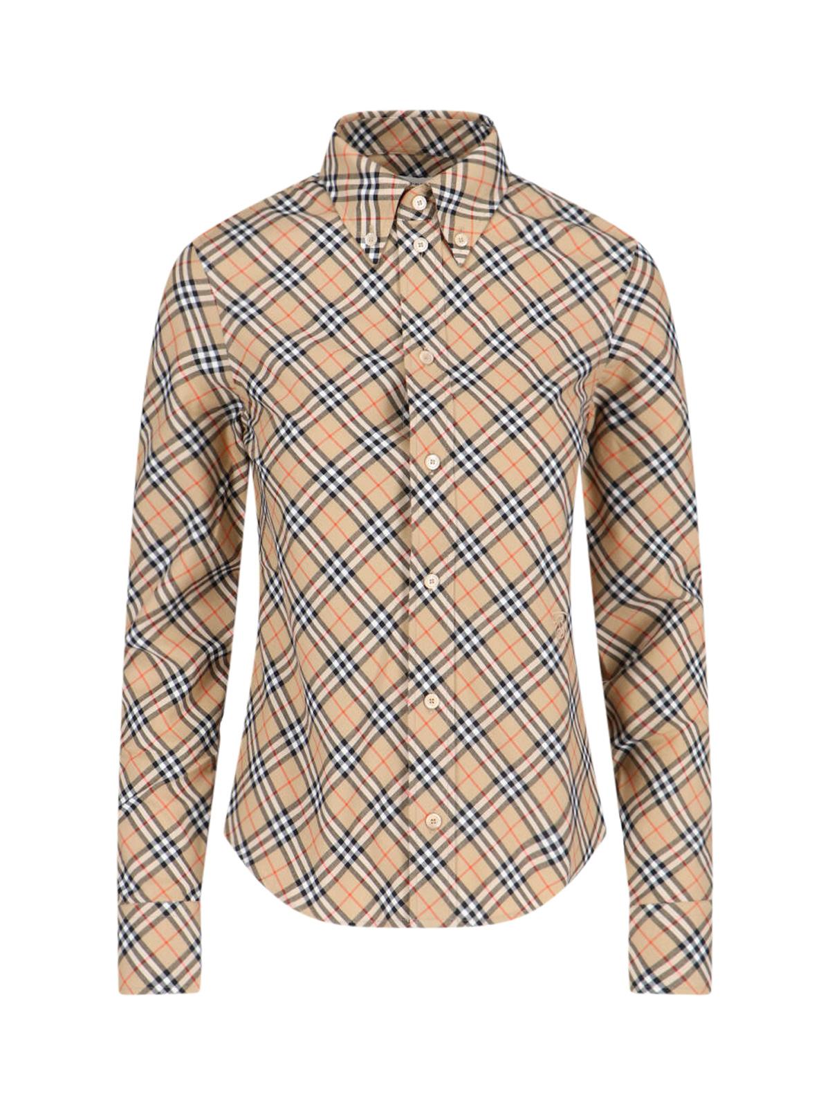 burberry shirts beige cotton - women