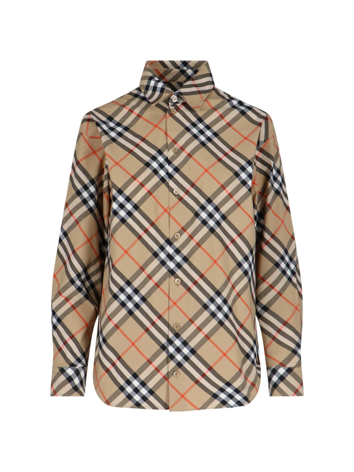 burberry shirts beige cotton - women