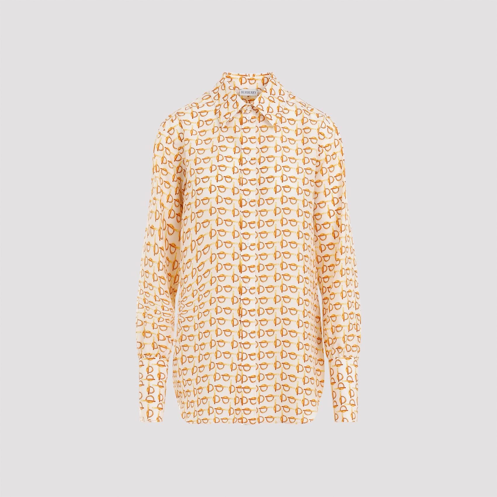 burberry silk shirt nude & neutrals mulberry - women