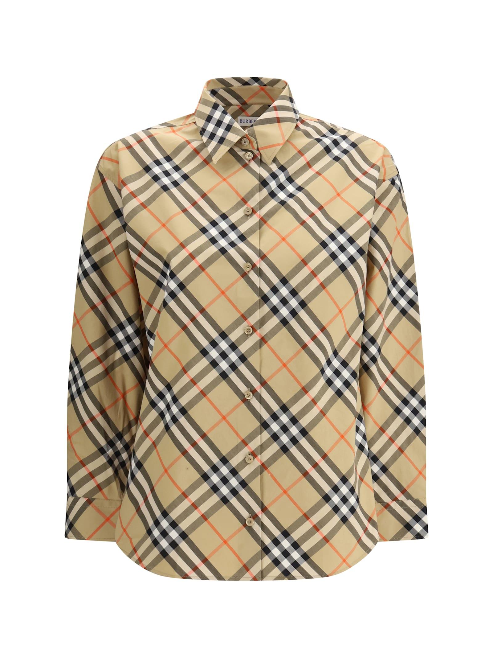 burberry slim fit cotton check shirt