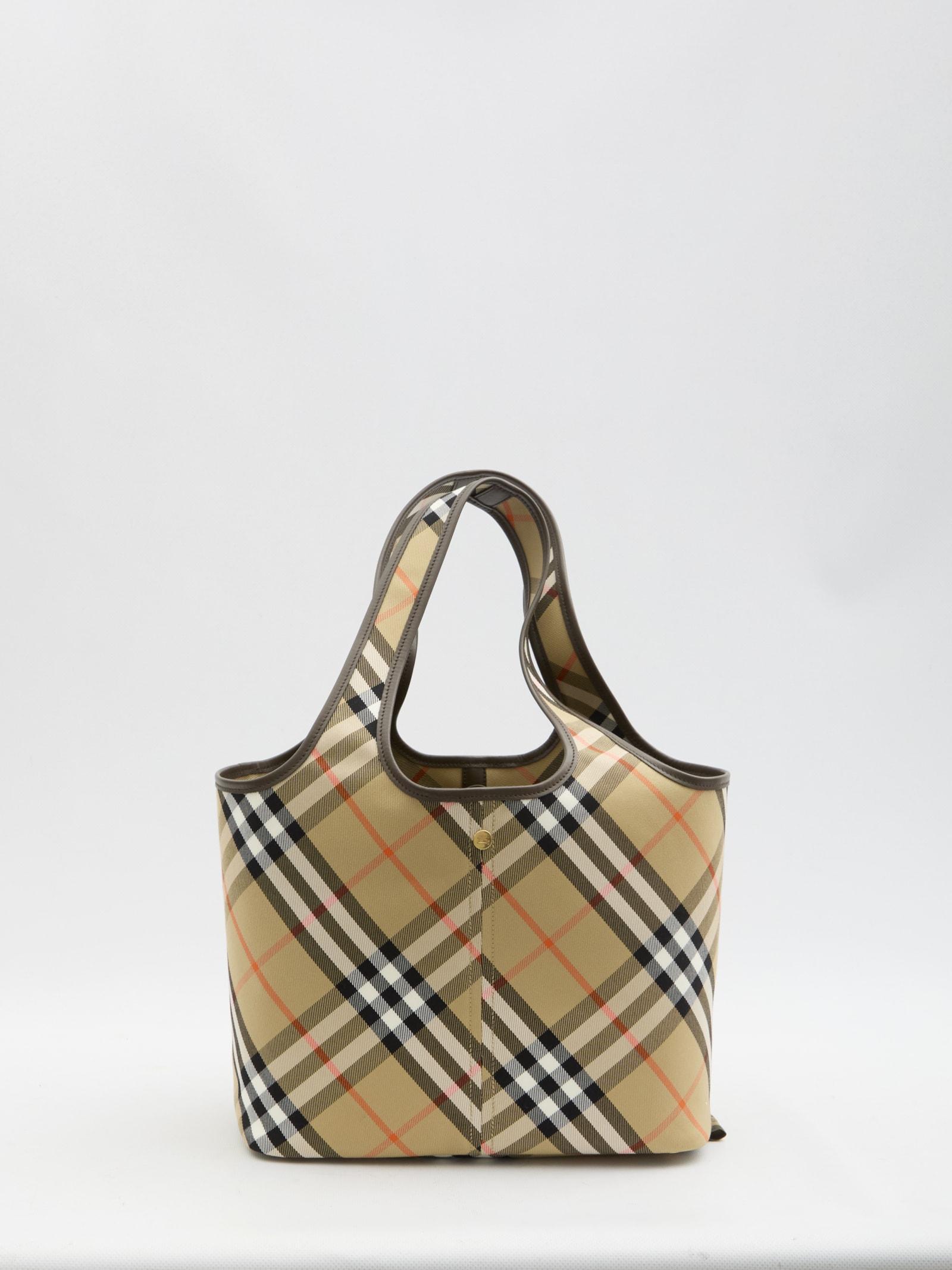 burberry small check tote bag
