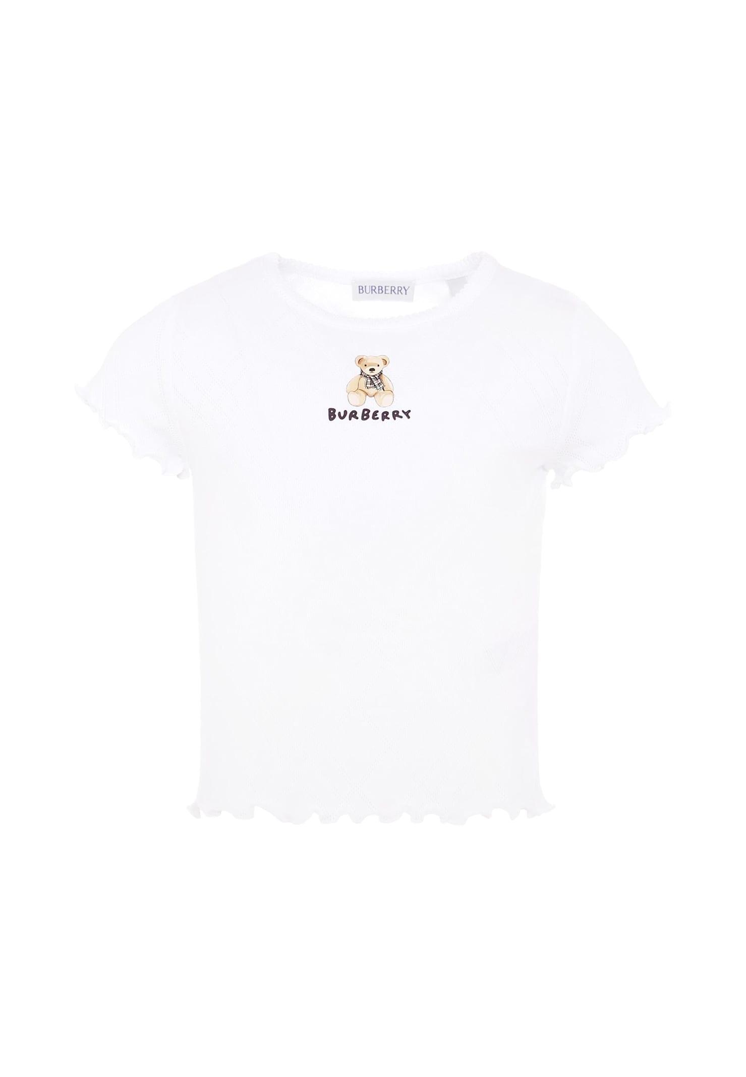burberry white t-shirt for girl with teddy bear