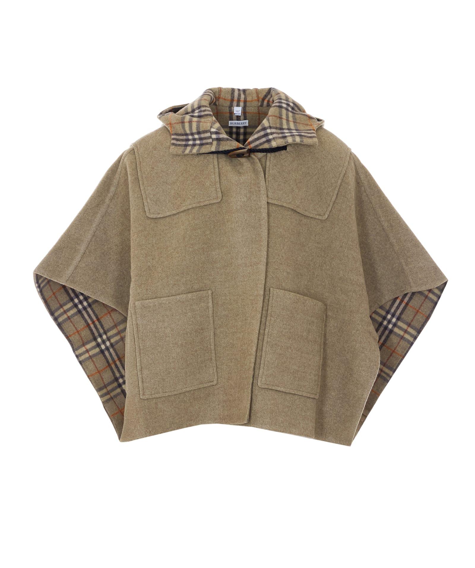 burberry wool duffle cape